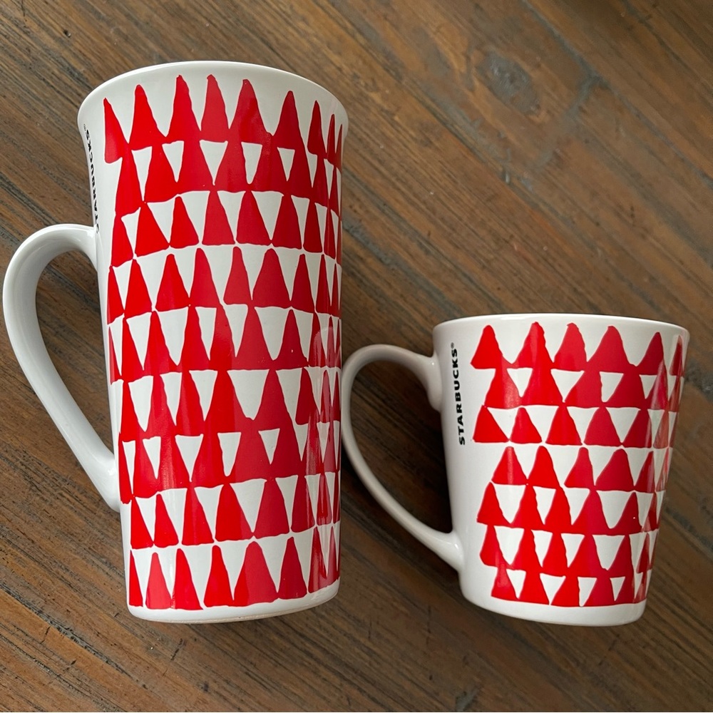Two Starbucks 2016 ceramic matching coffee mugs